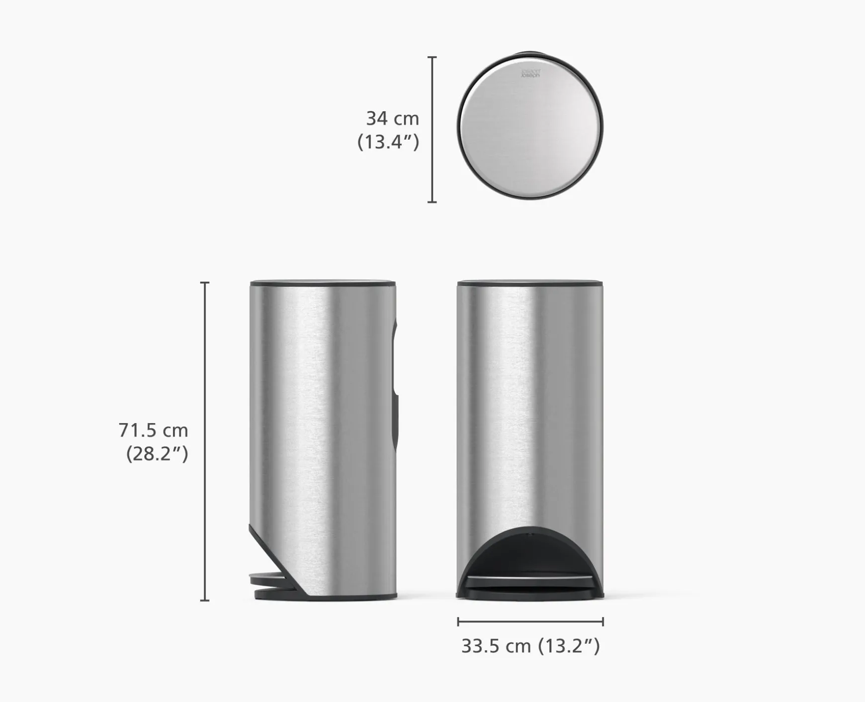 Joseph Joseph Arc™ 30L Easy-push Pedal Trash Can- Trash Cans