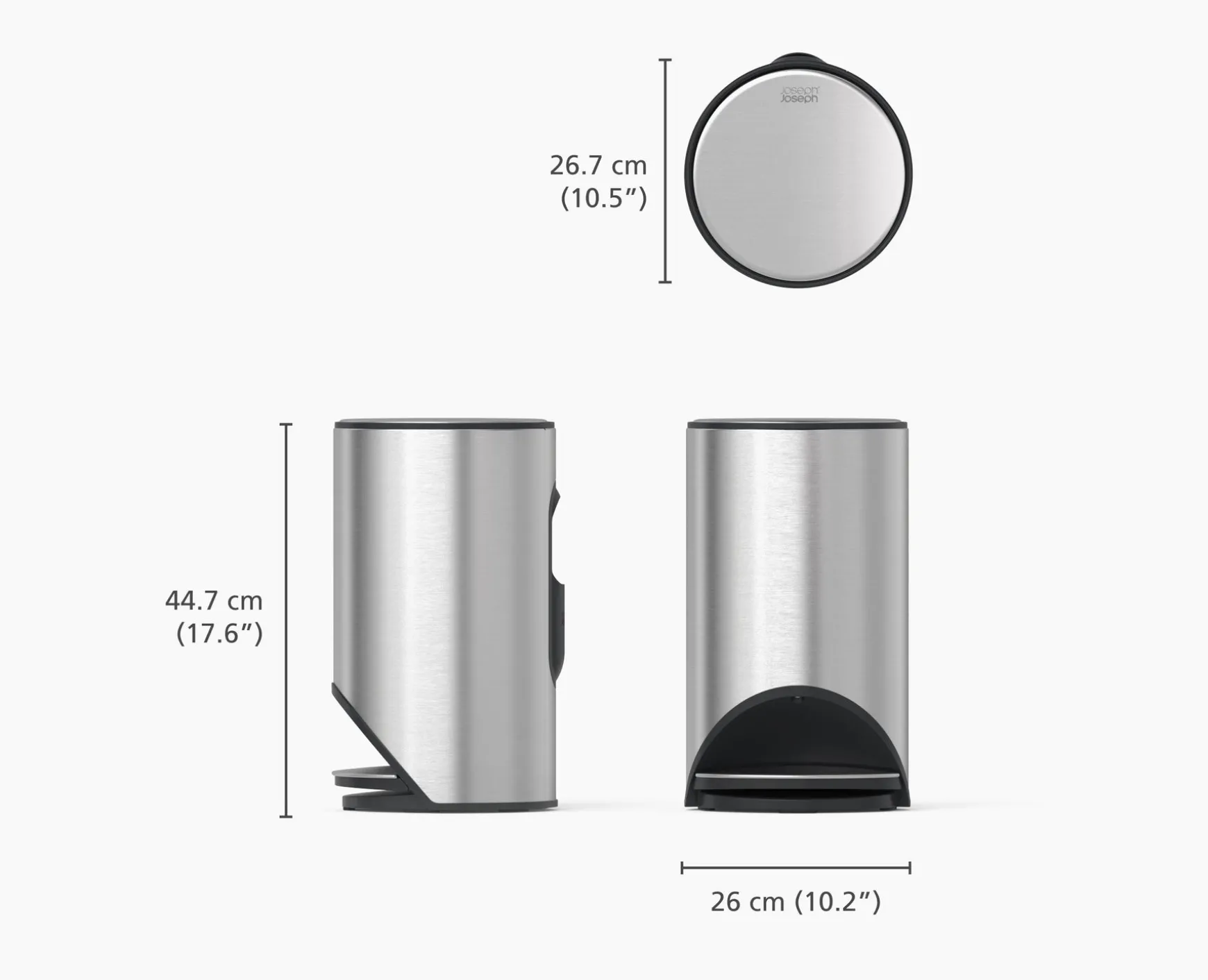 Joseph Joseph Arc™ 10L Easy-push Pedal Trash Can- Trash Cans