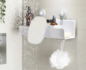 Joseph Joseph EasyStore™ Large Shower Shelf with Removable Mirror- Shower Shelves & Squeegees