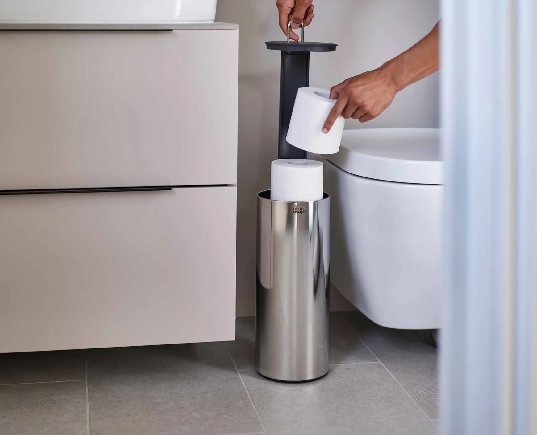 Joseph Joseph Easystore™ Luxe Concealed Toilet Paper Holder- Toilet Paper Holders & Toilet Brushes
