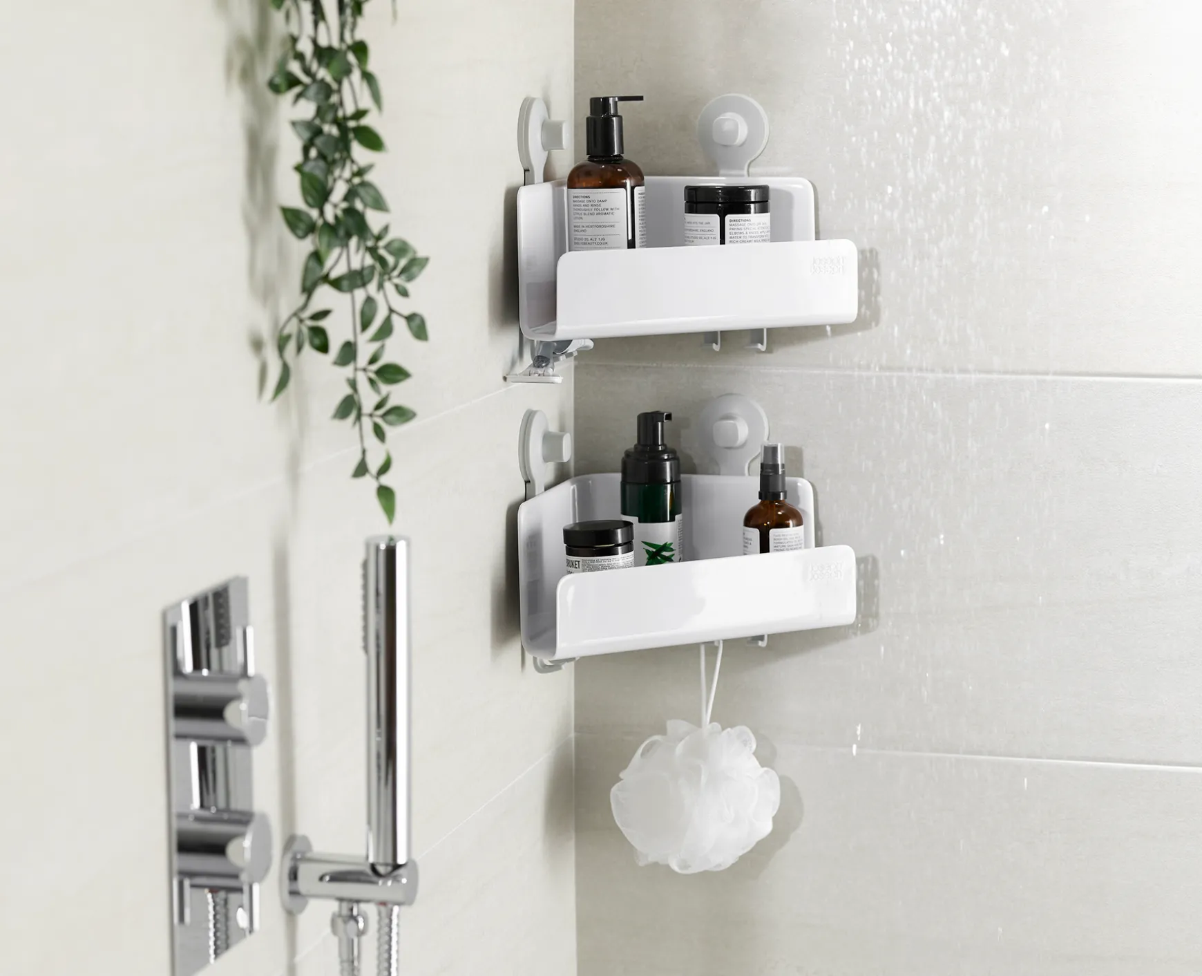 Joseph Joseph EasyStore™ 2-piece Corner Shower Shelf Set- Shower Shelves & Squeegees