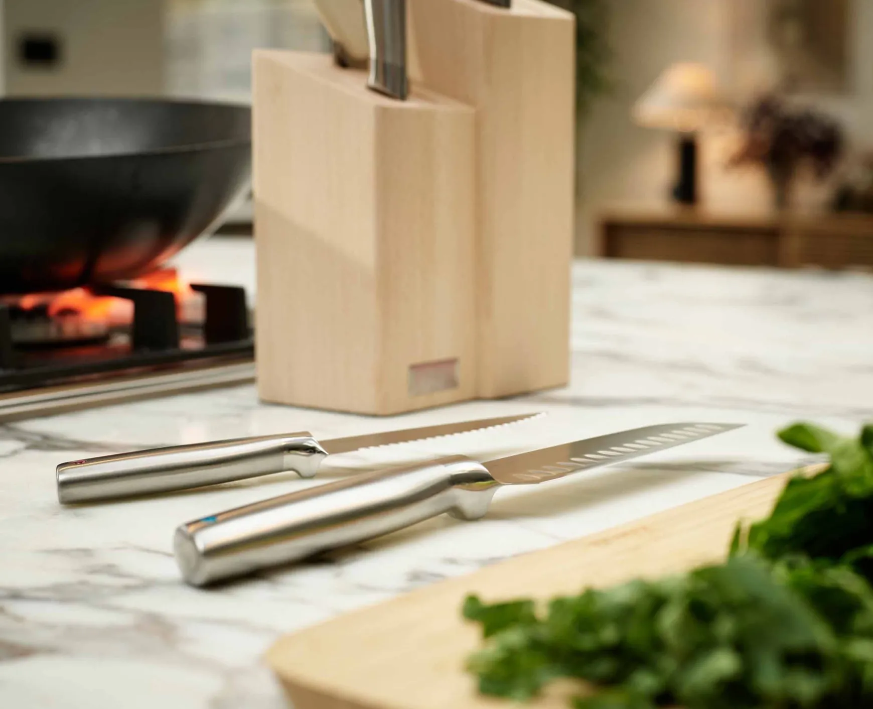 Joseph Joseph Elevate™ Fusion 5-piece Knife & Scissor Set with wood Block- Knives, Knife Sets & Scissors