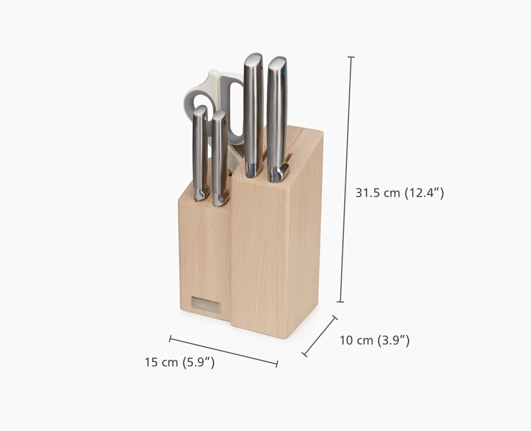 Joseph Joseph Elevate™ Fusion 5-piece Knife & Scissor Set with wood Block- Knives, Knife Sets & Scissors