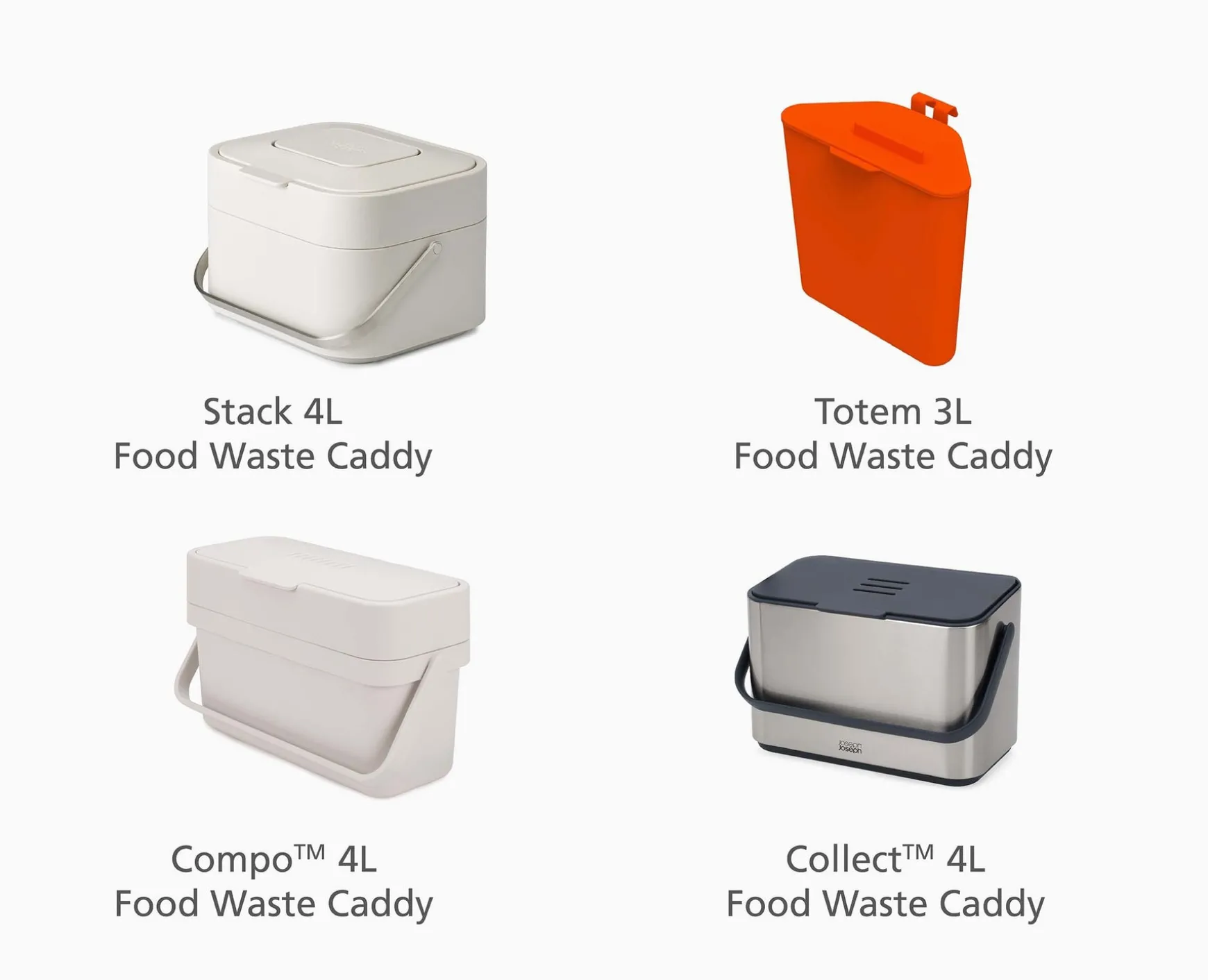 Joseph Joseph IW2 4L Food Waste Caddy Trash Bags - 4 pack- Trash Bags & Filters