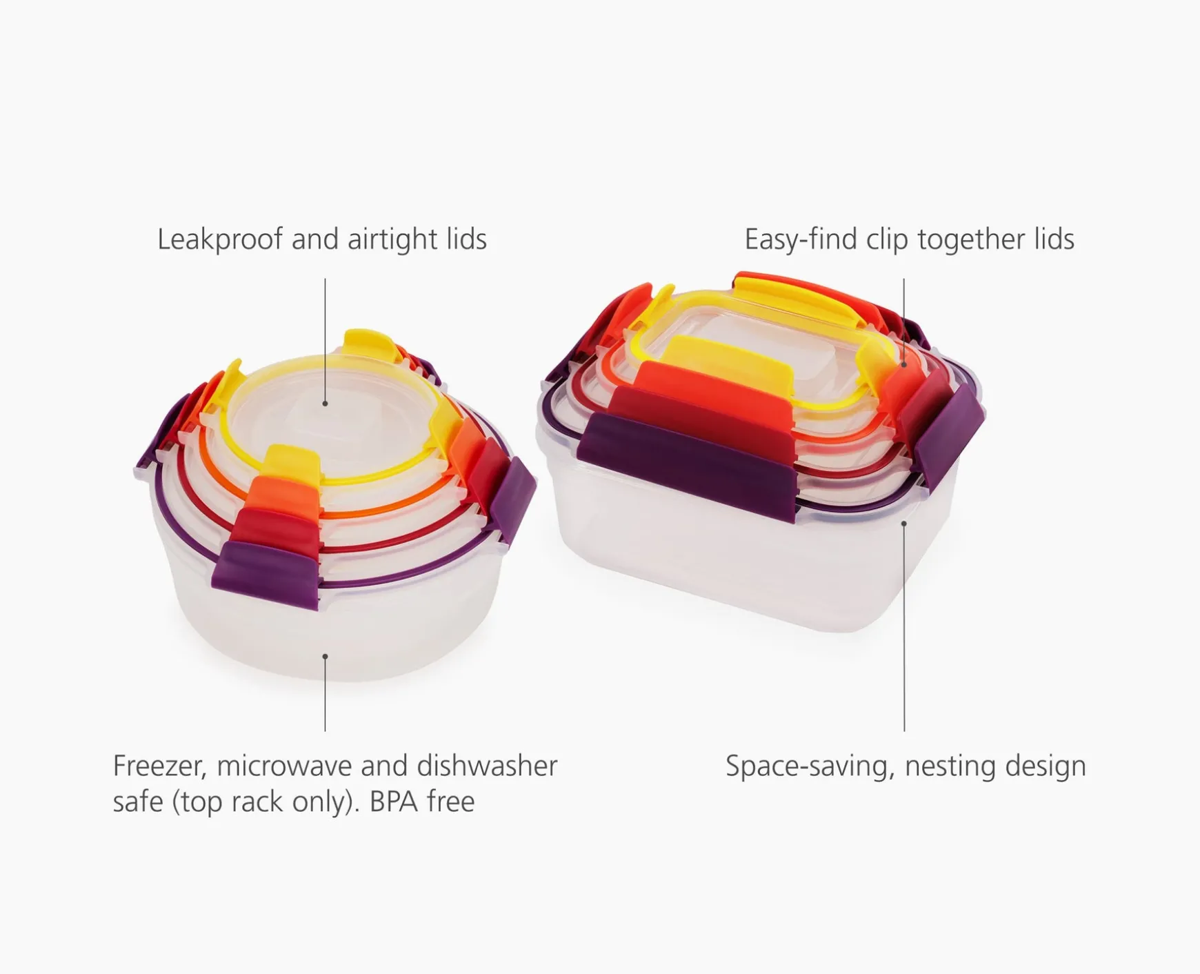 Joseph Joseph Nest™ Lock 16-Piece Mixed Container Set- Lunch Boxes & Containers