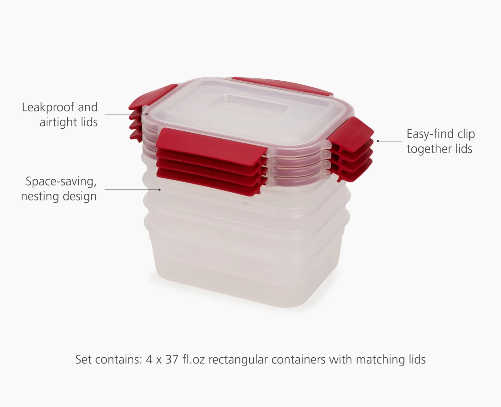 Joseph Joseph Nest™ Lock 8-Piece 1.1L Container Set- Lunch Boxes & Containers