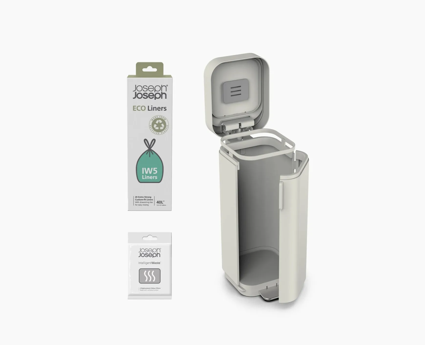 Joseph Joseph Porta™ 40L Easy-empty Step Trash Can Starter Set- Trash Cans