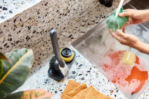 Joseph Joseph SinkTech™ Dish Brush & Sponge Set with Steel Stand- Dish Brushes & Scrubbers