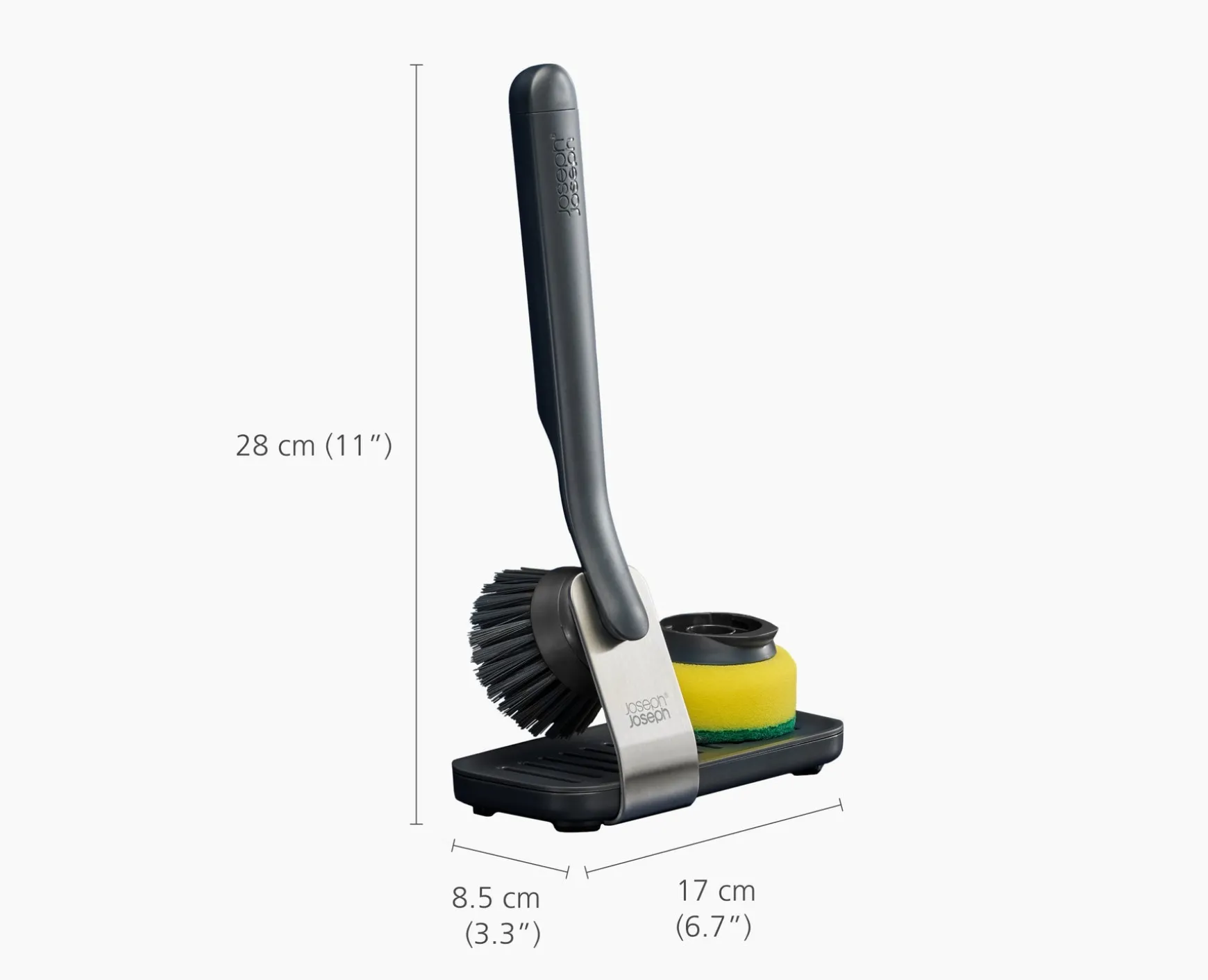 Joseph Joseph SinkTech™ Dish Brush & Sponge Set with Steel Stand- Dish Brushes & Scrubbers