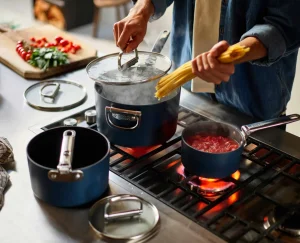 Joseph Joseph Space Folding Handle Ceramic Non-stick 5.4 Qt. Saucepan & Lid- Pots & Pans