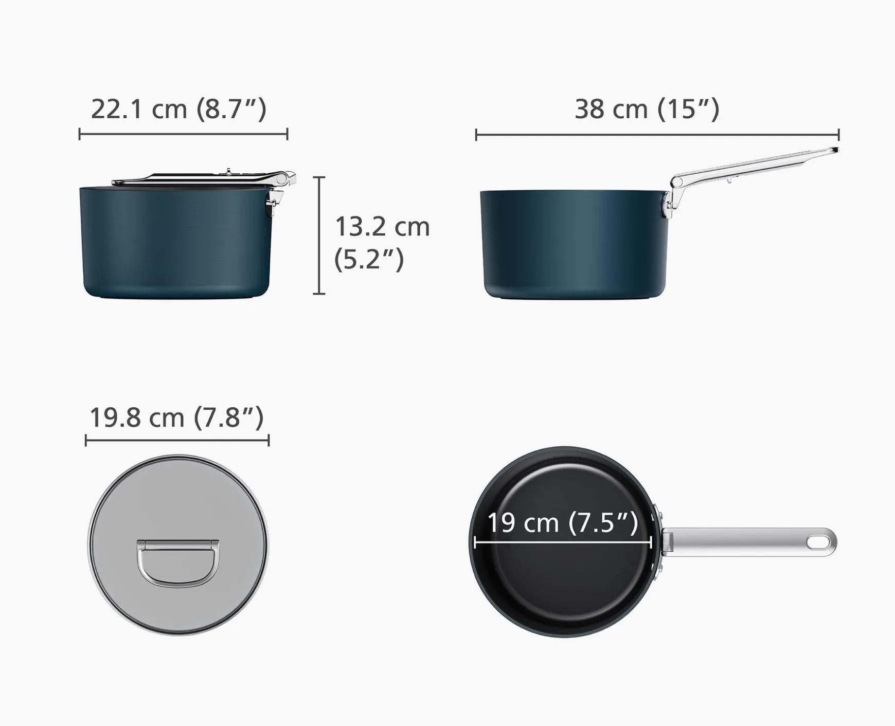 Joseph Joseph Space Folding Handle Ceramic Non-stick 2.9 Qt. Saucepan & Lid- Pots & Pans