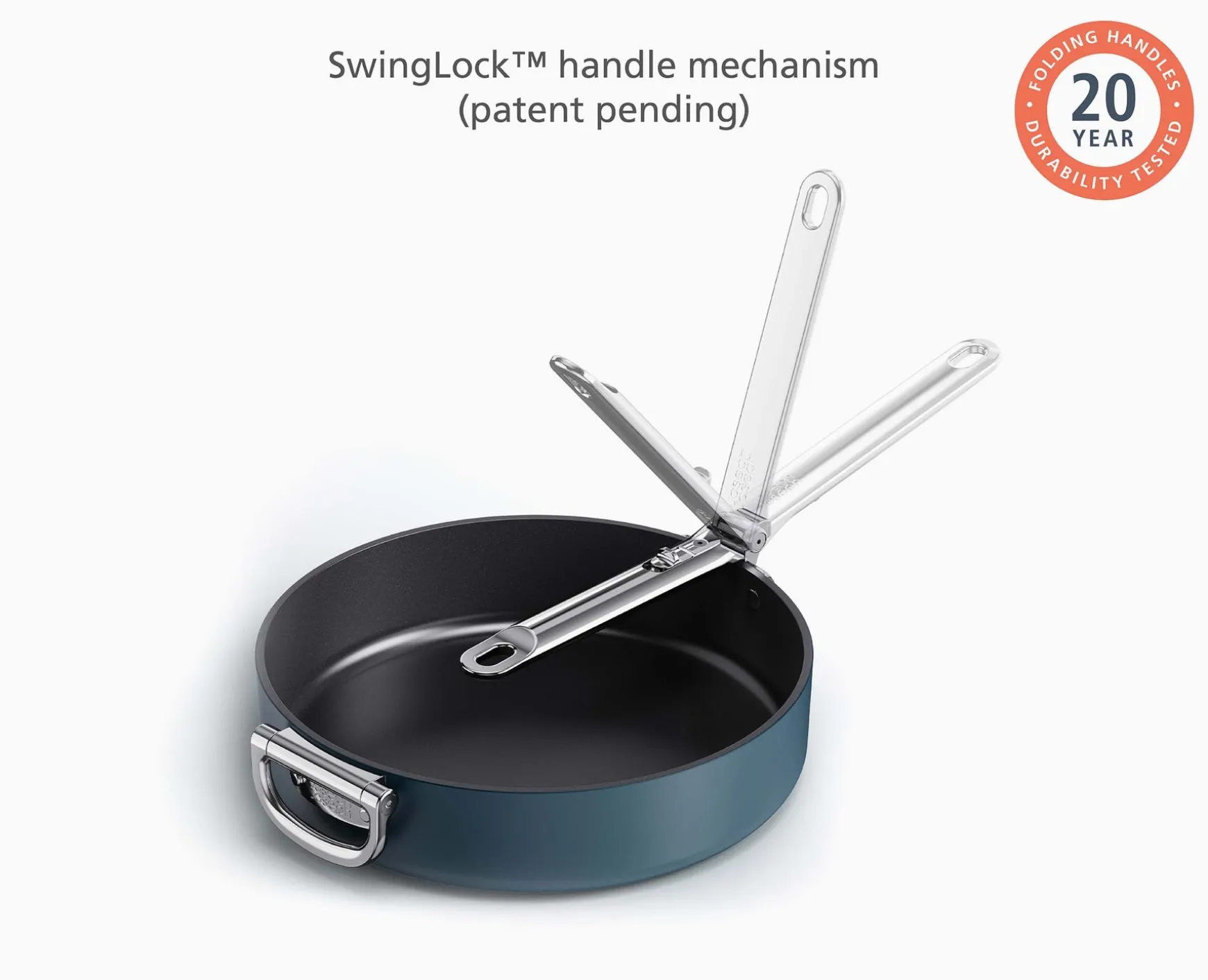 Joseph Joseph Space Folding Handle Ceramic Non-stick 3.8 Qt. Sauté Pan- Pots & Pans