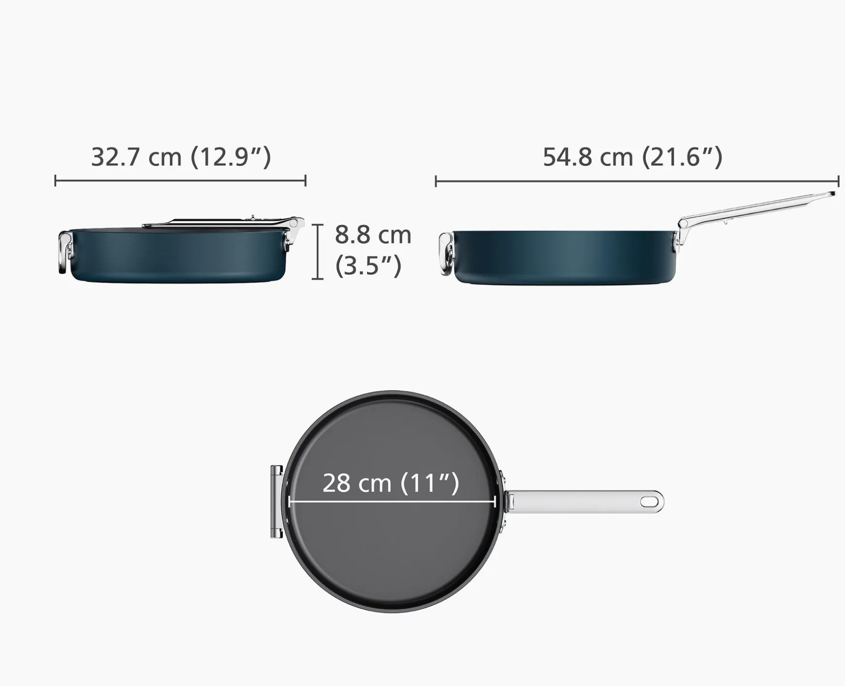 Joseph Joseph Space Folding Handle Ceramic Non-stick 3.8 Qt. Sauté Pan- Pots & Pans
