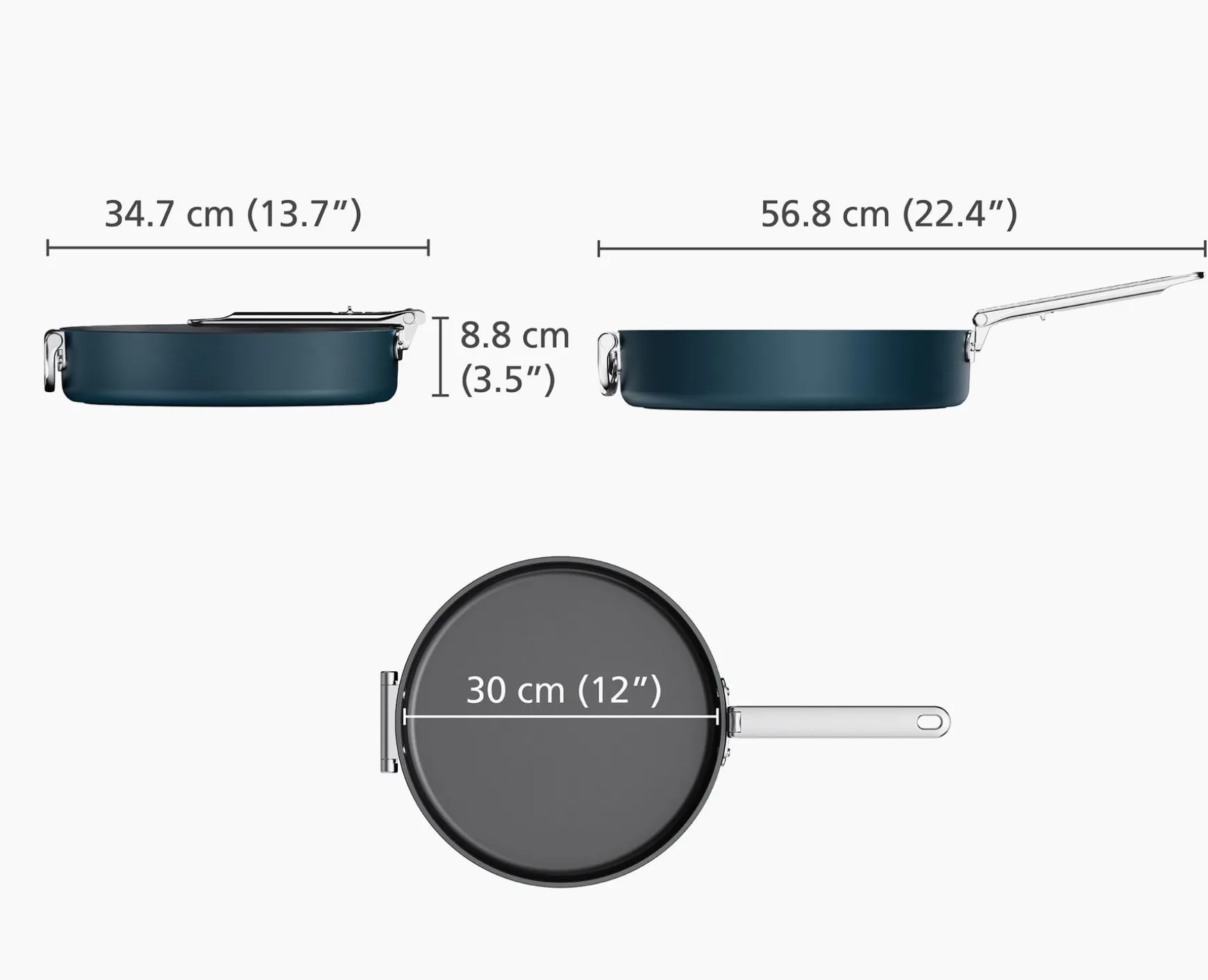 Joseph Joseph Space Folding Handle Ceramic Non-stick 4.4 Qt. Sauté Pan- Pots & Pans