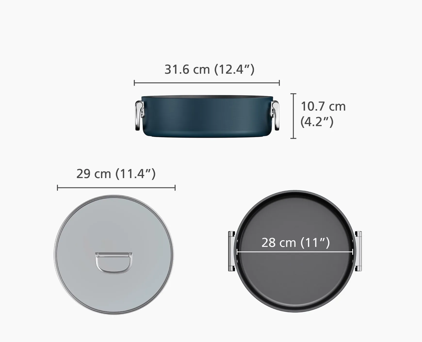 Joseph Joseph Space Folding Handle Ceramic Non-stick 5 Qt. Shallow Casserole Pan & Lid- Pots & Pans