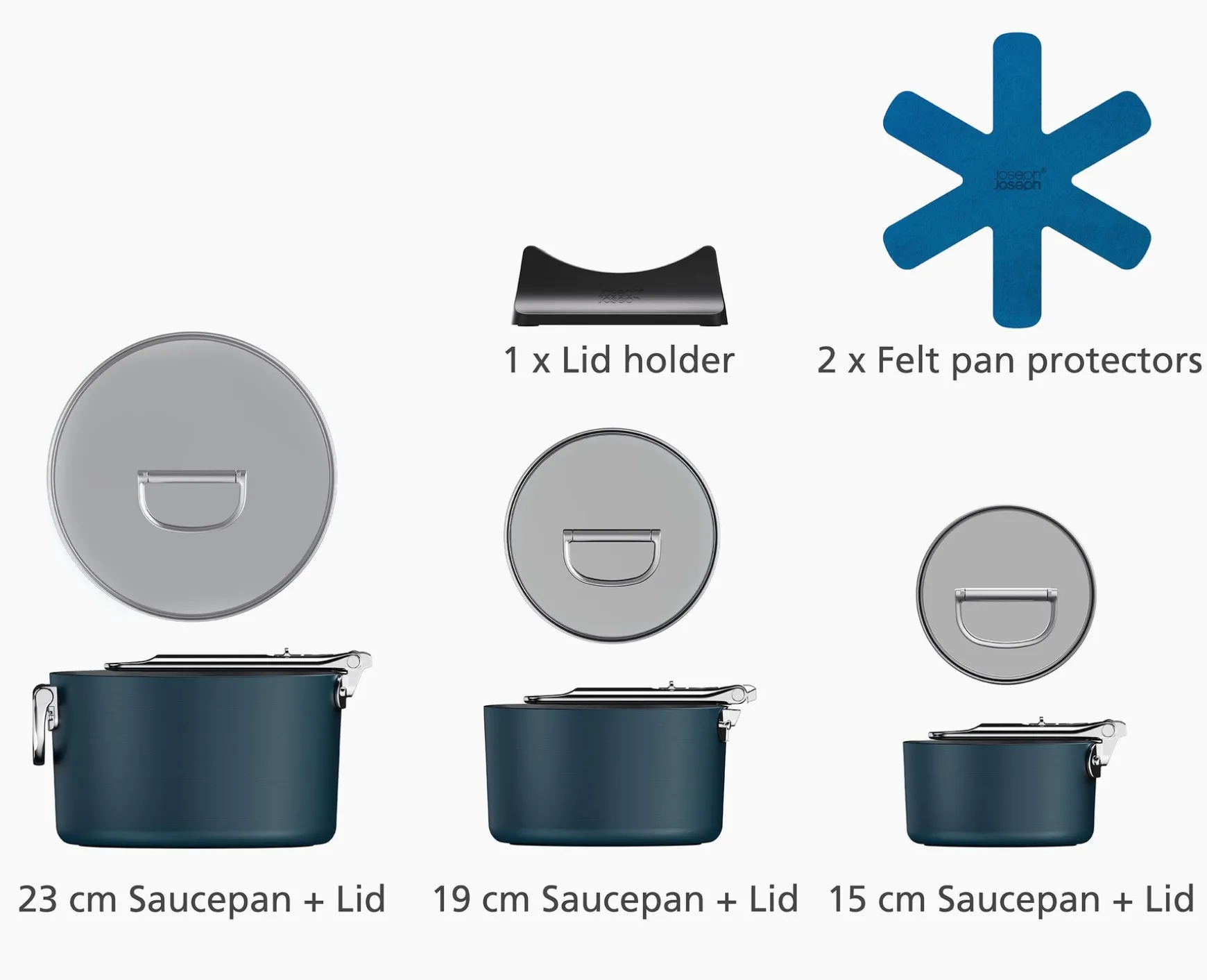 Joseph Joseph Space Folding Handle Ceramic Non-stick 6-piece Saucepan Set- Pots & Pans
