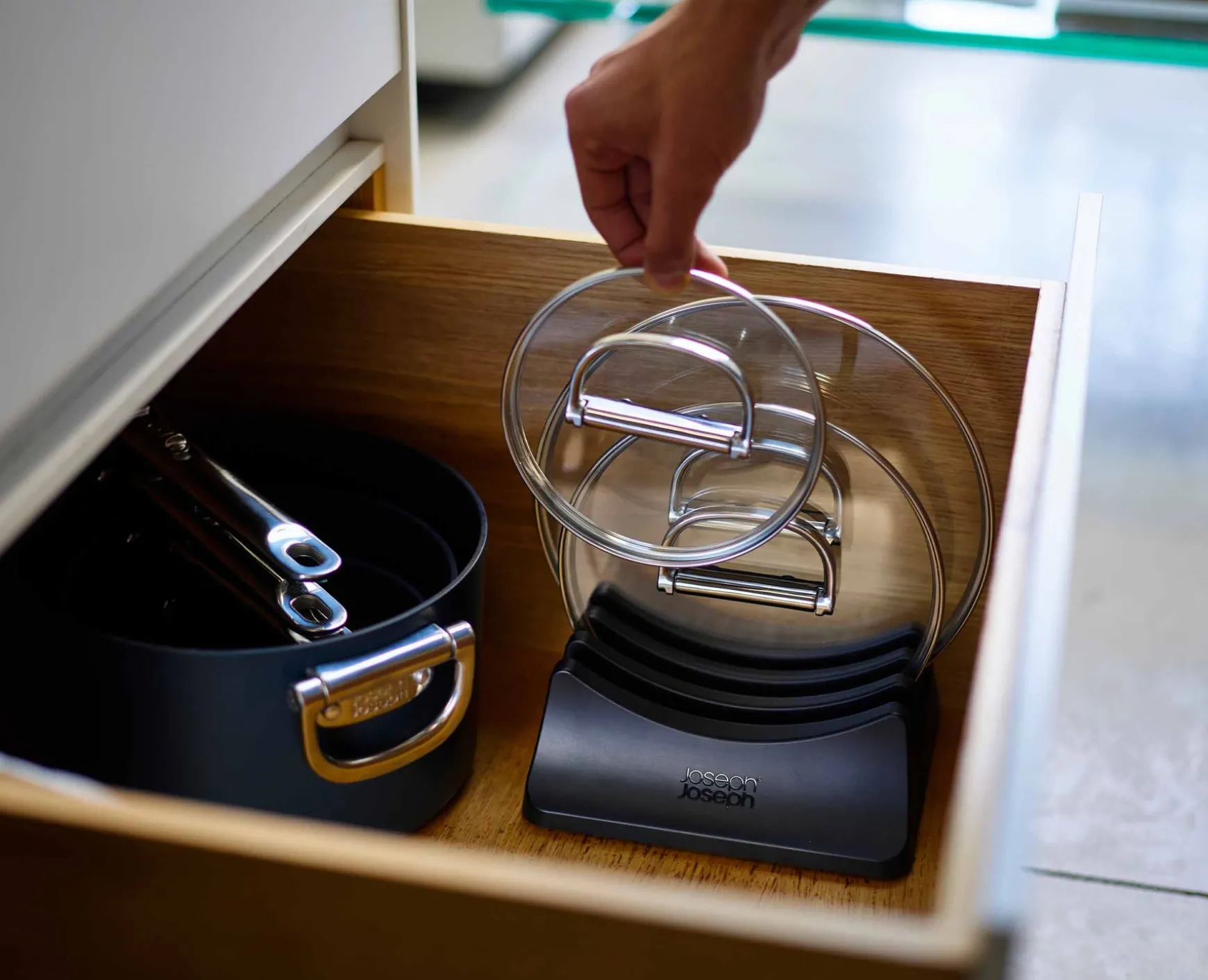 Joseph Joseph Space 3-piece Pan Lid Storage Stand- Pantry Organization