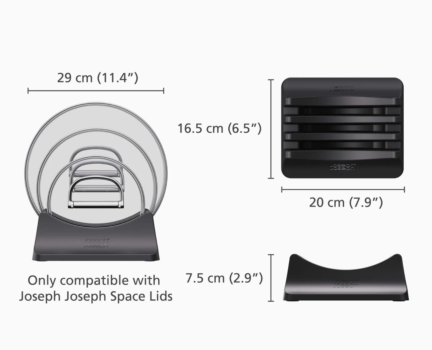 Joseph Joseph Space 3-piece Pan Lid Storage Stand- Pantry Organization