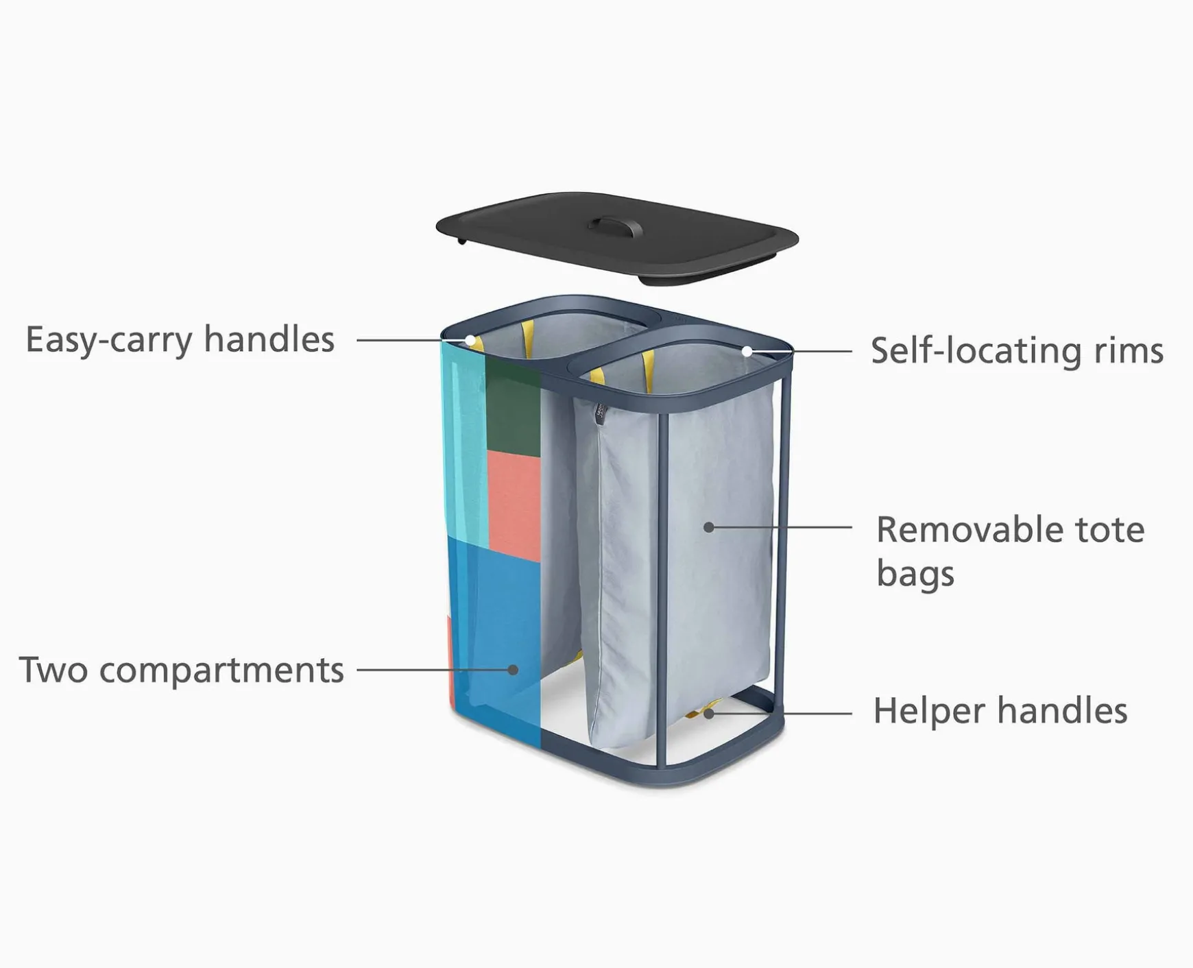 Joseph Joseph Tota 90L Laundry Separation Basket x Jonathan Lawes- Laundry Baskets