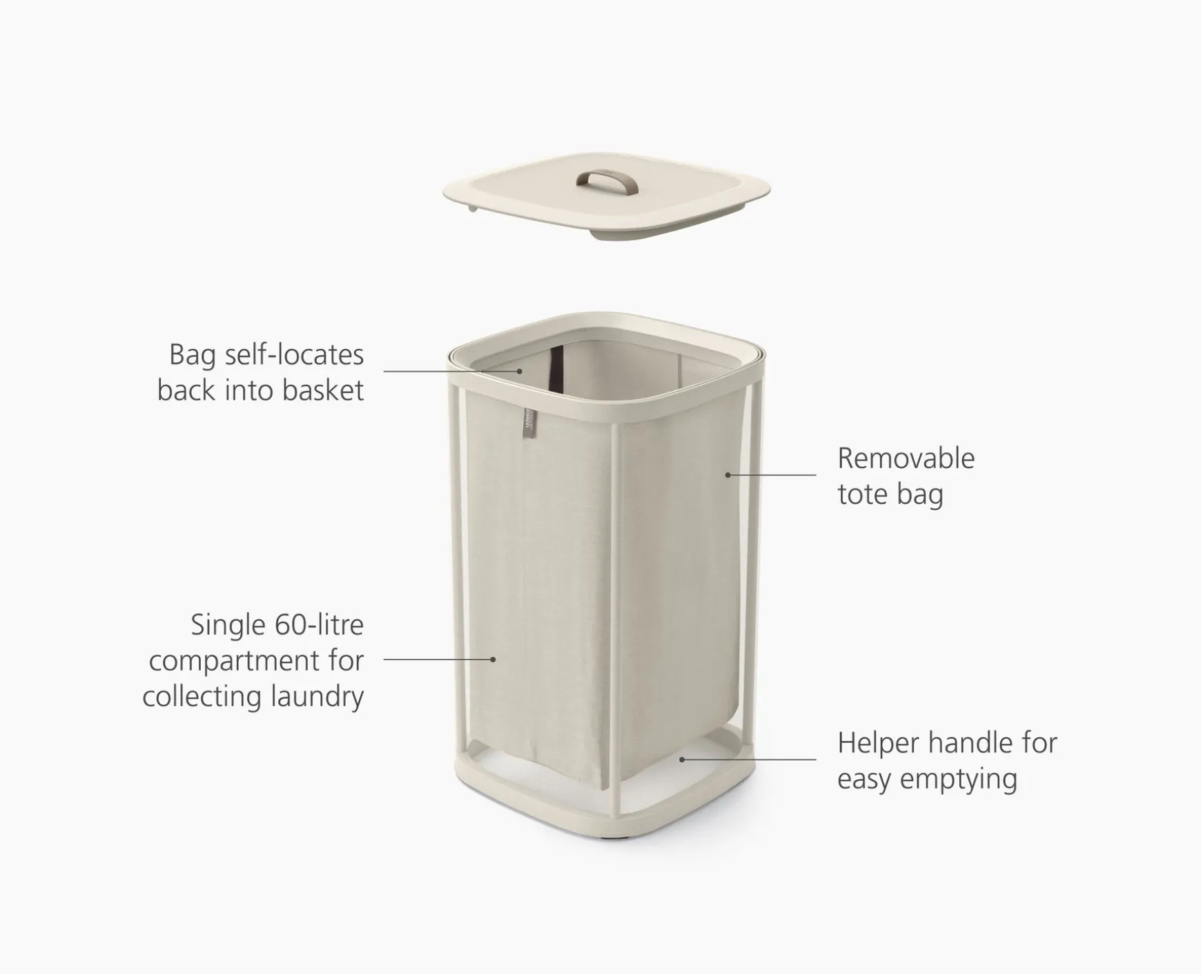 Joseph Joseph Tota One 60L Laundry Basket- Laundry Baskets