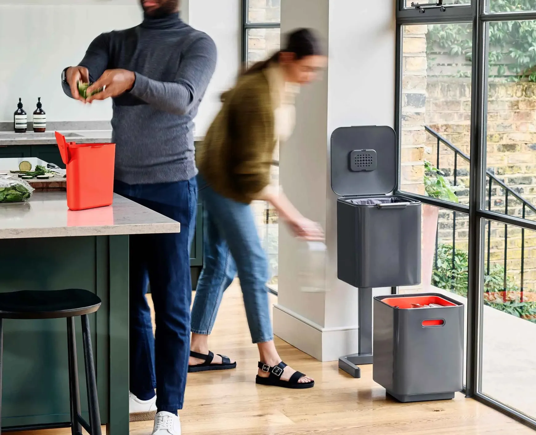 Joseph Joseph Totem Compact 40L Waste & Recycling Bin- Trash Cans