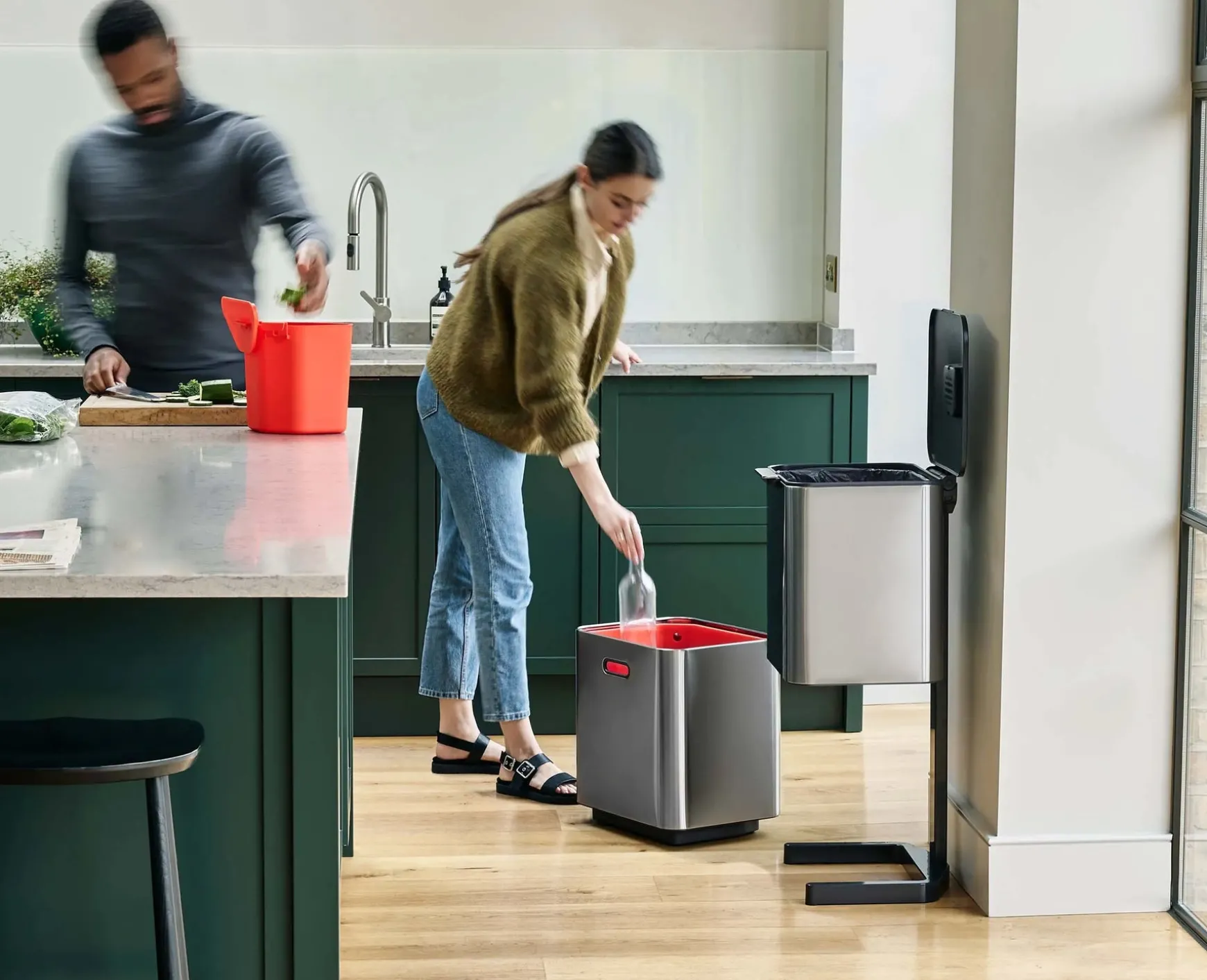 Joseph Joseph Totem Max 60L Waste & Recycling Bin- Trash Cans